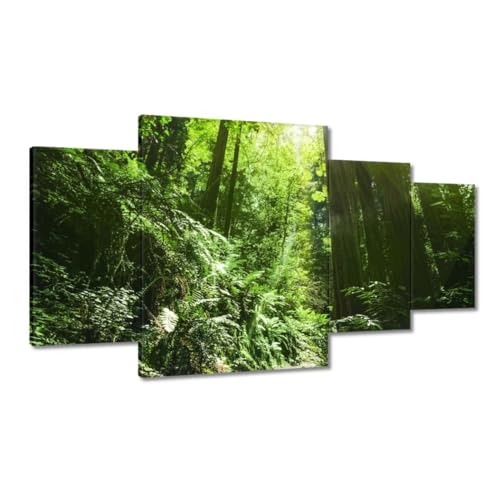 Peinture imprimée sur toile décoration murale 160 x 90 cm forêt magique grand tableau salon