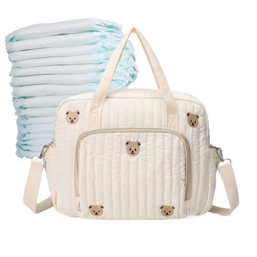 Bolsa con forma de oso – Bolso acolchado para pañales, soporte de gran capacidad | Bolsa de almacenamiento reutilizable para hospital, bolsa de almacenamiento para recién nacidos, para toallitas