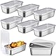 8 Stück Panierschalen Edelstahl, Hotelpfannen, Panierset mit Deckel, Panierstraße Rechteckig, Behälter für die Küche, Stapelbar Panierset, 1/3 Behälter, 32 x 17 x 10 cm- Metall Panierstraße rechteckig