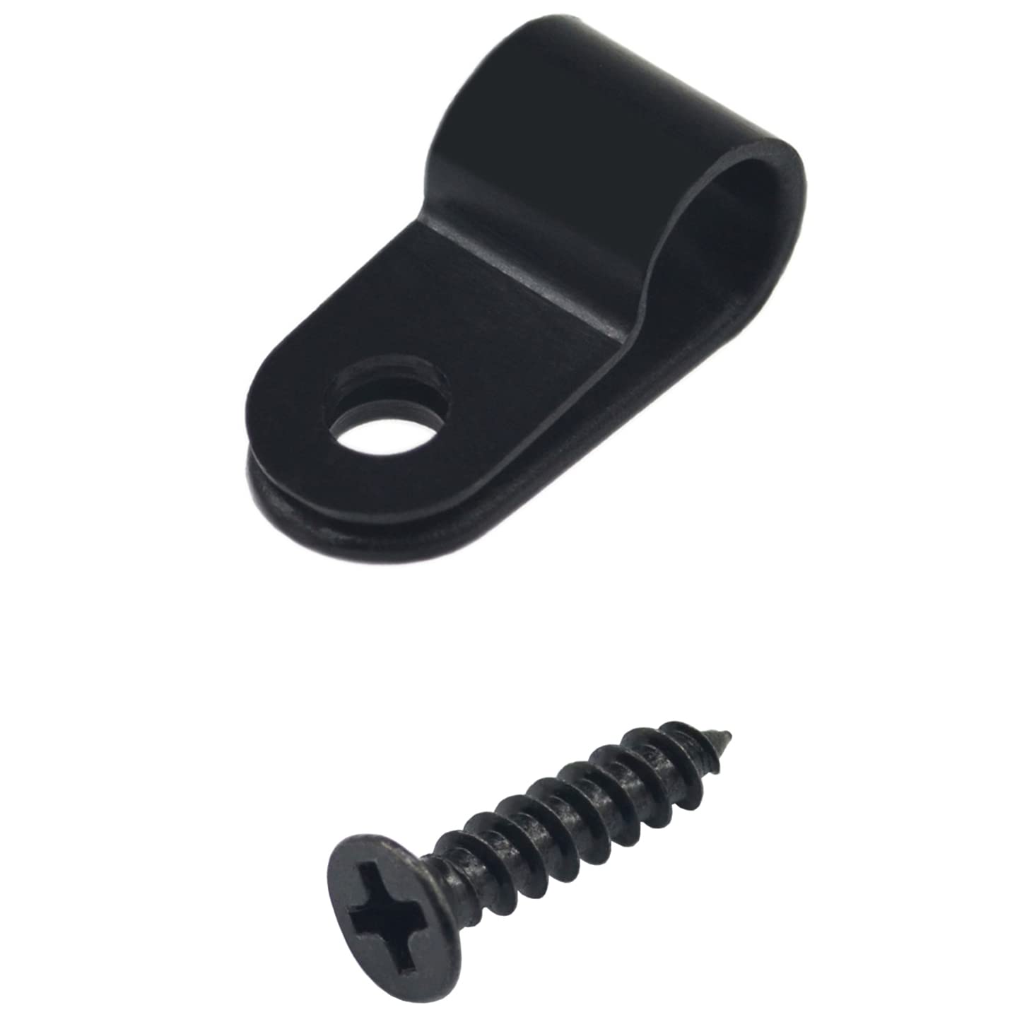 Ddhomin Black 120 Sets Cable Cleats,R Shaped Cable Clips For Cable Organization ( Nylon)