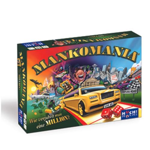 HUCH! | 882318 | Mankomania | Kult-Spiel aus den 80er und 90er Jahren | Brettspiel-Klassiker in der Neuauflage | Familienspiel | für 2 bis 4 Spieler ab 8 Jahren | Wie verjubelt man eine Million?