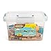 On Track USA Wooden Train Set 35 Piece All in One Wooden Toy Train Tracks Set with Magnetic Trains and Railway Accessories, Comes in A Clear Container, Compatible with All Major Brands