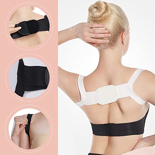 Hyoiio Posture Pro Fix, 2Pcs Posture Pro Fix Neck And Shoulder Corrector Posture Corrector For Women And Men, Adjustable Upper Posture Support Black+White #TOP5