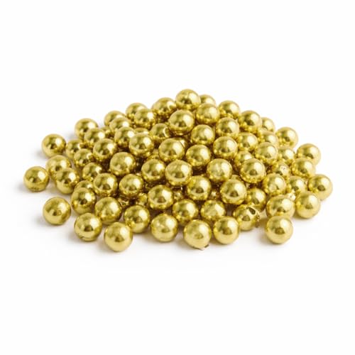Perles Chocolat Dorées, 100g, Diamètre 5 à 9mm, 60% Cacao Minimum, Environ 180 Perles, Décoration Pâtisserie, Cadeaux Invités Mariage Baptême
