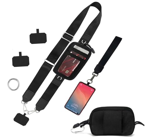 ZJSTRO Phone Lanyard Crossbody,phone lanyard with wallet,Adjustable Phone Crossbody Wrist Strap,Universal Cell Phone Lanyard with All Phones-Black - image 1
