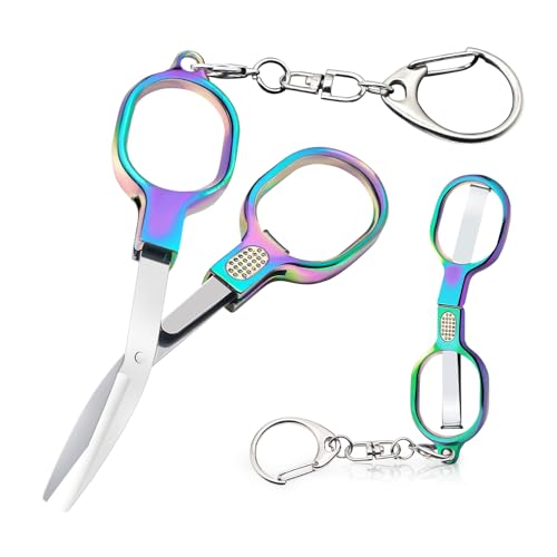 Image of 2 Pack Nurse Badge Scissors with Keychain - TSA Approved Folding Travel Scissors, Mini Safety Scissors for Nurse Essentials, Medical, Craft & Office