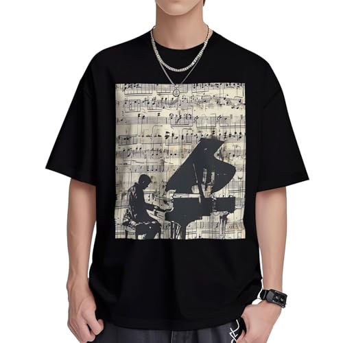 T-shirt partition musique femme en coton respirant et coupe ample