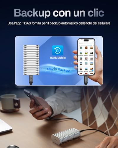 Terramaster D1 Ssd Plus 40Gbps M.2 Nvme Ssd Enclosure - Alluminio M.2 Enclosure Usb Type-C, Compatibile Con Usb 4/3.2/3.1/3.0/2.0, Thunderbolt 5/4/3, App Mobile Per Il Backup Dei Dati (Diskless) - 6