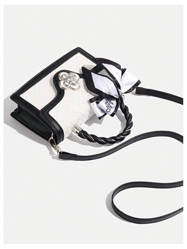 Image of Verdusa Women's Vintage Crossbody Bags Top Handle Square Flap Satchel Purses with Ribbon