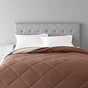 Amazon Basics Reversible Microfiber Comforter – Full/Queen, Chocolate, Pack of 1