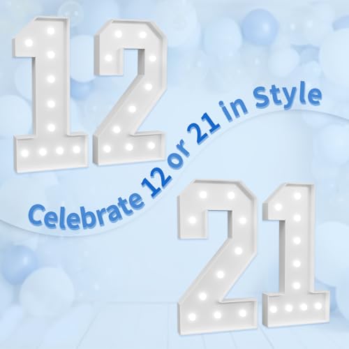 Image of imprsv Marquee Numbers Large 21st-Birthday Decorations: 4ft Light Up Number