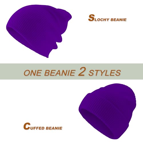 Image of Rosoz Unisex Beanie Winter Knitted Skull Cuffed Soft Warm Hat for Men /Women Slouchy Ski Watch Cap
