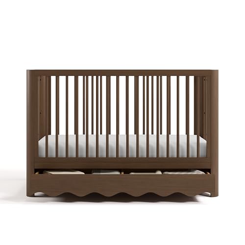 Image of Storkcraft Casablanca Convertible Crib with Drawer & Storkcraft 6-Inch Grow-with Me Premium Waterproof Dual-Sided Baby Crib & Toddler Bed Mattress (Hazelnut) - GREENGUARD Gold Certified