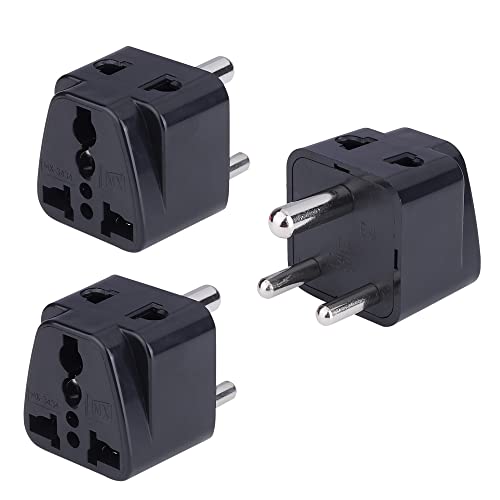 Image of MX Universal Travel Adapter Type D - USA /UK /China to India Power Plug, 2‑in‑1 Conversion, 6 Amp 250 V, Pack of 3 - Compact & Safe Home /Office Use