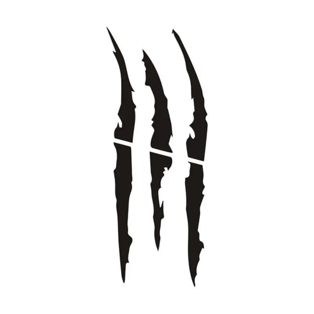 Car Stickers Monster Scratch Claw Marks Carbon Fiber Auto Creative Vinyl Decal(Black)