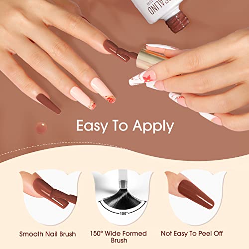 Rosalind Nude Gel Polish Set, 6 Colors White Nude Gel Nail Polish All Seasons Brown U V/Led Gel Nail Polish Manicure Nail Art Gifts For Women Girls #TOP5