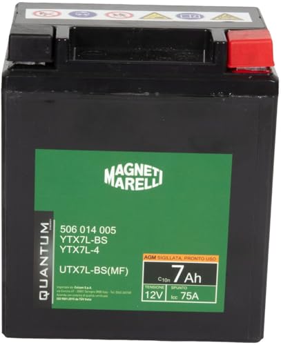 Magneti marelli batteria moto e scooter 7AH 12V 75A tecnologia AGM sigillata polo positivo destro - 2