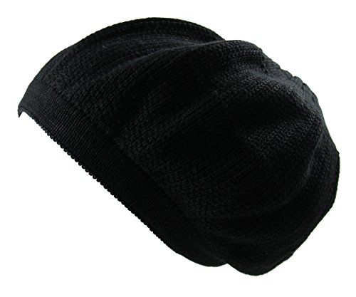 NY RW Classic Rasta Slouchy gorro negro cómodo sin picores