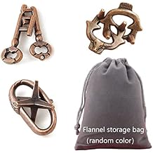 Brain Teaser Puzzle Set of 3 Lock and Unlocking Brain Puzzles Kids Lock Cast Metal Disentanglement Puzzles SHUYUE