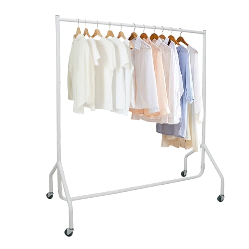 NEESEEYEE �x�[�V�b�N �n���K�[���b�N �p�C�v�n���K�[ �ߗގ��[���b�N �L���X�^�[�t�� ���A�y�ʁA�g�ݗ��ĊȒP�A���������� �ω׏d80kg ���|�� �ߗ� ������ ��122×���s44×����150cm �z���C�g