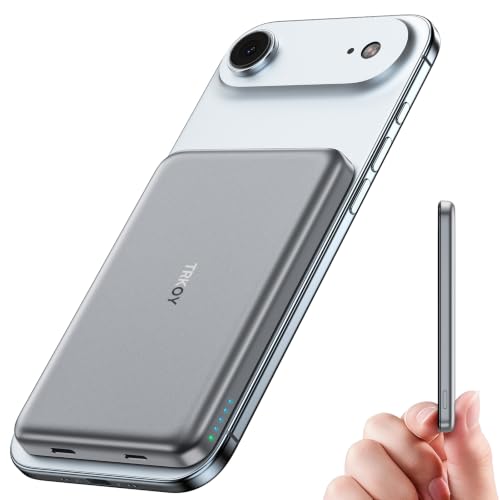 for Magsafe Power Bank 5000mAh Wireless Portable Charger Magnetic Power Bank with USB-C Charging Phone Charger Battery Pack Compatible with iPhone 17/16/15/14/13/12