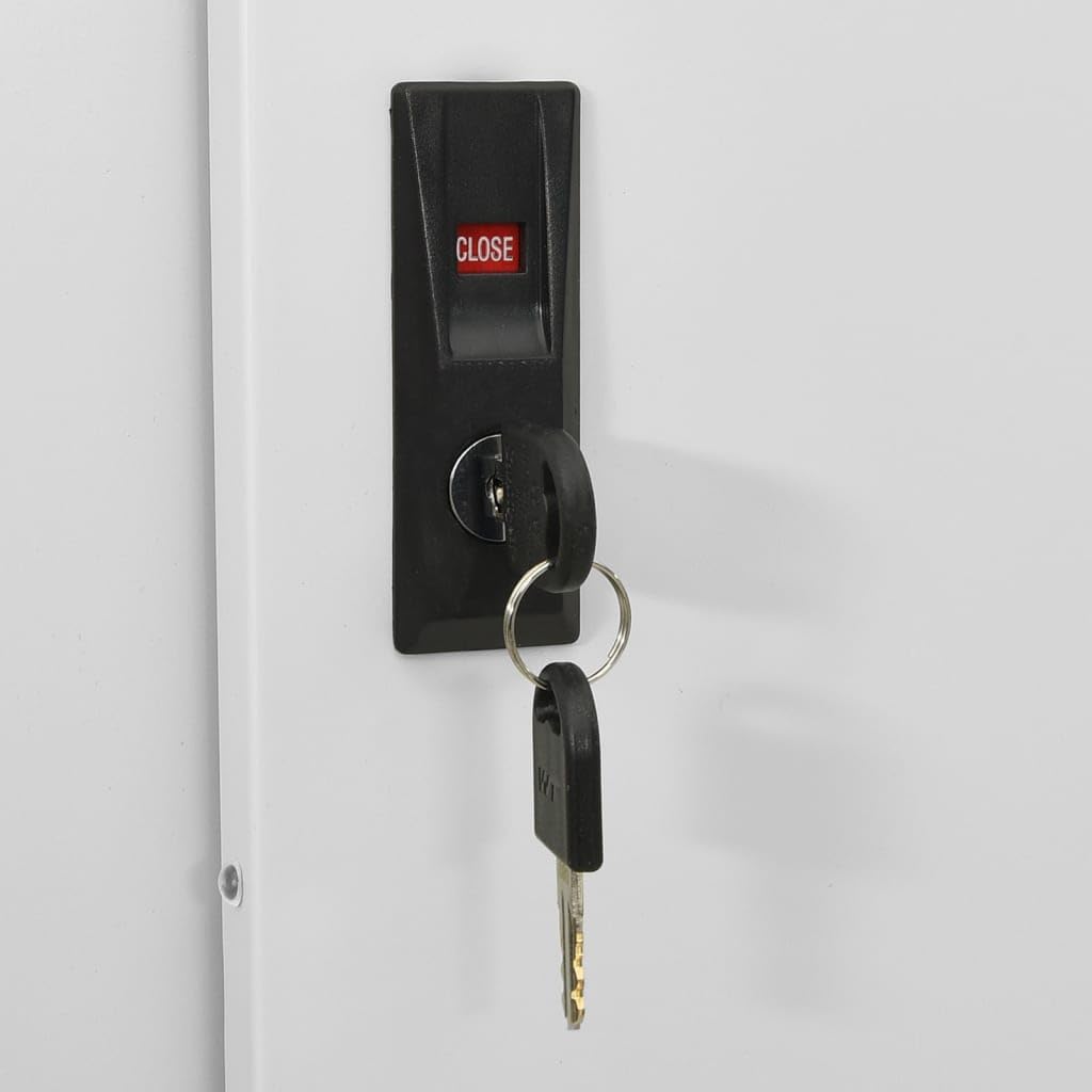 vidaXL Büroschrank mit Schiebetür Aktenschrank Büromöbel Metallschrank Stahlschrank Lagerschrank Universalschrank Schrank Hellgrau 90x40x180cm Stahl