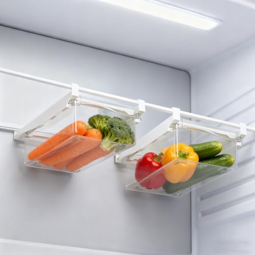 Organisateur de réfrigérateur lot de 2 bacs de rangement œufs et légumes