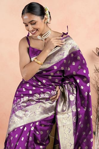 Image of Subham Women Saree Chandrakor Paithani Silk Cotton | Soft Daily Wear Golden Zari Sari with Unstitched Blouse