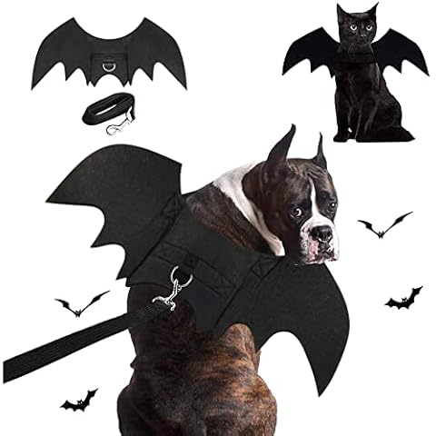 LKEX Halloween Dog Bat Costumes Cat Pet Bat Wings Clothing Funny Clothing Outfit Costume Dress Up Accessories for Cosplay Party L Cover
