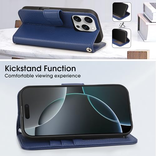 Funda iPhone 16 Pro con tarjetero antirrobo que sustituye a tu cartera azul 6