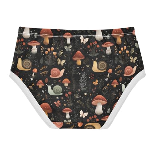 Girls Underwear Soft Cotton Mushroom Snails Kids Panties in Sizes 2/3t, 4t, 5t, 6 and 82