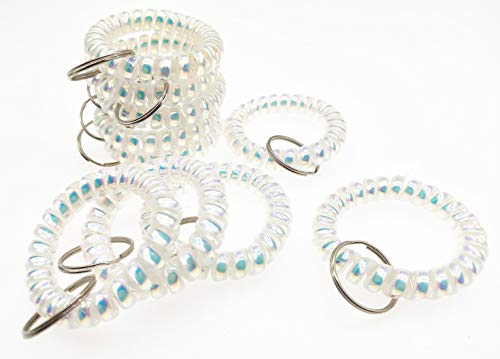 Ailifly 7 pack colorful plastic spiral coil wrist band key ring c…