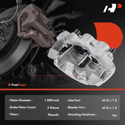 A-Premium Disc Brake Caliper Assembly with Bracket Compatible with Select Dodge and Jeep Models - Durango 2011-2018, Grand Cherokee 2011-2017 - Front Right Passenger Side by A-Premium - Image 2