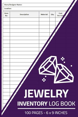 Jewelry Inventory Log Book: Jewelry Stock Management Logbook | Jewelry Collection Record | 100 Pages