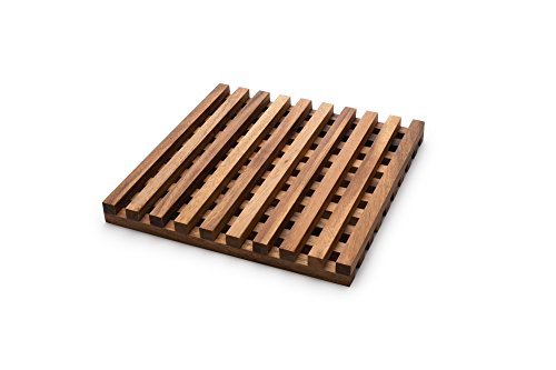 Ironwood Gourmet Venetian Trivet, 10 x 10 x 1 inches, Acacia Wood