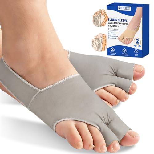 #Commissioniguadagnate<br>Benda Per Alluce Valgo Con Cuscinetto In Silicone Separatore Dita Piede Con Cinturino Tallone Correzione Dell'Alluce Calze Sostenere Le Dita Dei Piedi (L Grigio)