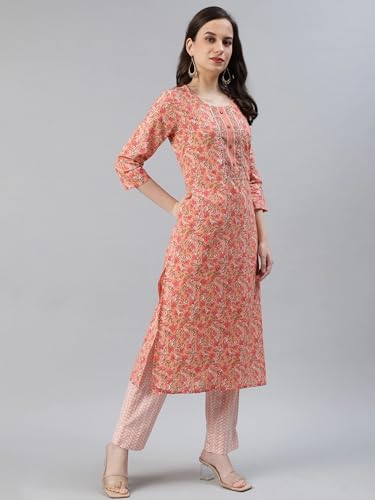 Image of Vaamsi Women's Rayon Blend Floral Printed Straight Kurta Pant With Dupatta