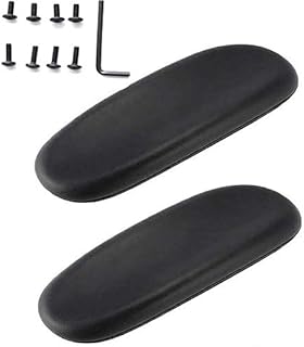 WADY Office Chair Armrest Replacement Pads, 1 Pair Chair Arm Rest Pads Universal Soft PU Leather Office Chair Parts Fits All Styles of Arms Black