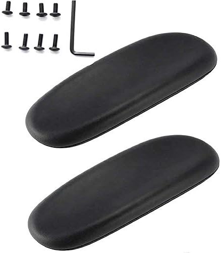 WADY Office Chair Armrest Replacement Pads, 1 Pair Chair Arm Rest Pads Universal Soft PU Leather Office Chair Parts Fits All Styles of Arms Black