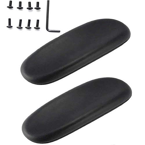 Almohadillas de Repuesto para reposabrazos, 1 par de Almohadillas para reposabrazos universales de Piel sintética Suave para sillas de Oficina, se Adapta a Todos los Estilos de Brazos, Color Negro