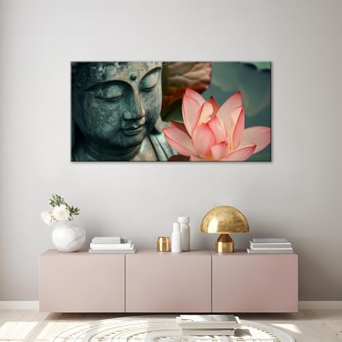 Fleur de lotus zen impression sur toile salon 70 x 140 cm