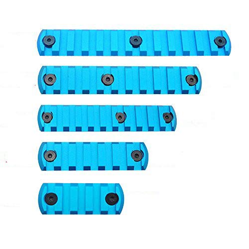 Trirock 5-Pack Blue Keymod Picatinny Rail Sections kit fits Key