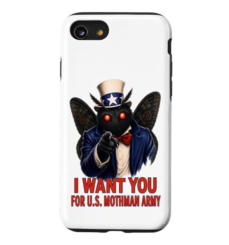 Mothman Cryptid USA �ʔ��� ���B���e�[�W 7��4�� ���g�� �x�e���� �X�}�z�P�[�X iPhone SE (2020) / 7 / 8 �p