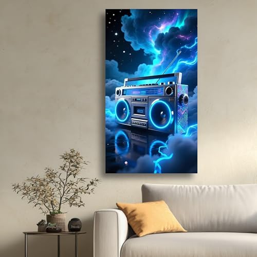 Impression sur toile électrique grand format 80x140 cm avec cadre interne - 3
