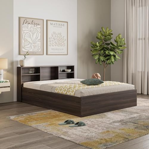Image of Wakefit Bed | 1 Yr Warranty | Bed Queen Size, Comes with Storage Box, Noise Free, Density: 680-750 kg /m, Termite & Borer Resistant, Fits Mattresses Up to 8 Inches (Petra 78 x 60 - Wyoming Maple)