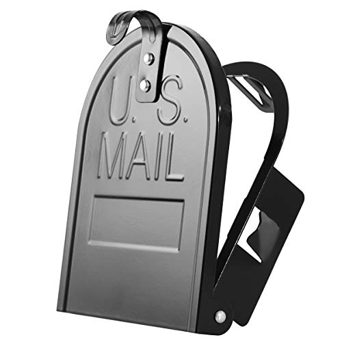 YLOVAN"Snap-in" Mailbox Door Replacement - Cast Aluminum Door and Frame 6 1/4 Inch (Width) by 8 Inch (Height) - Black