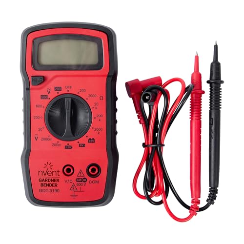 Image of nVent GARDNER BENDER GDT-3190 Digital Multimeter, 4-Function, 16-Range | AC /DC voltage, resistance, battery test, 2000 count display, 4 functions, 16 ranges. (Formerly: Gardner Bender)
