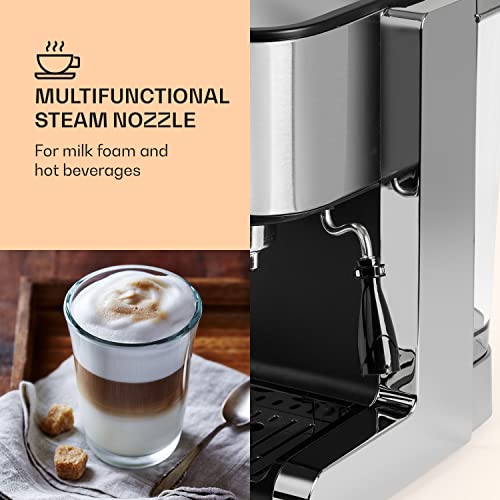 Klarstein Passionata Siebträgermaschine für Espresso und Kaffee