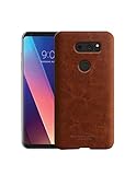 LG V30 Case [Tridea] Power Guard Premium Synthetic Leather Bumper [Shock Resistant][Scratch-Resistant] with Hidden Card Storage Case for LG V30 (2017) [Brown]