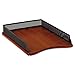 Rolodex Distinctions Self-Stacking Desk Tray, Metal/Wood, Black/Cherry (1813860)